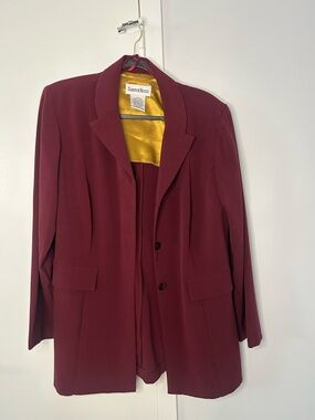 Danny & Nicole Burgundy Tailored Woman Elegant Blazer Size 14W